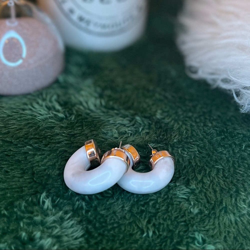 Halogen Chunky Resin Hoop Earrings